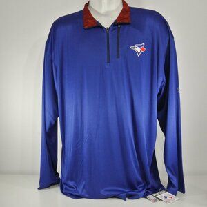 TORONTO BLUE JAYS Long Sleeved Polo Shirt Majestic Size 3XLT Big & Tall NWT